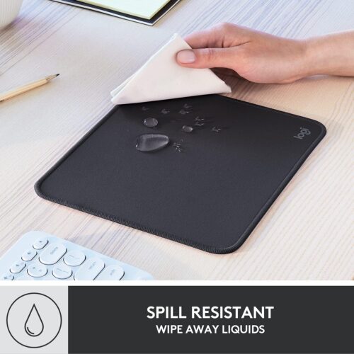 Logitech Mouse Pad - Studio Series, Computer Mouse Mat with Anti-Slip Rubber Base, Easy Gliding, Spill-Resistant Surface, Durable Materials, Portable, in a Fresh Modern Design, Graphite - Image 3