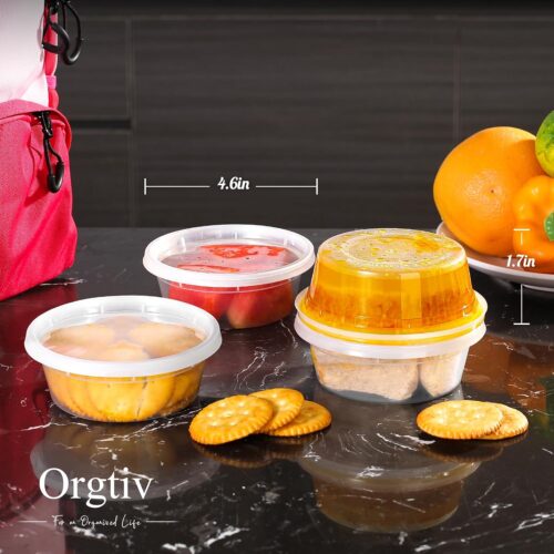 8oz 40set Deli Containers with Lids, Small Containers with Lids, Disposable Quart Containers - Leakproof, Microwave/Dishwasher Safe, Durable - Image 2