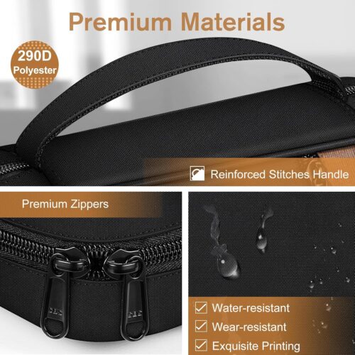 FINPAC Bible Cover, Carrying Book Case Church Bag Bible Protective with Handle and Zippered Pocket, Gift for Mother Lady Women Men, Black & Brown - Image 2
