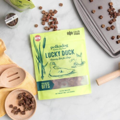 Polkadog Lucky Duck Dog Training Treats – All-Natural Bits, Pet Treats for Kittens, Puppies – Bite-Sized, Crunchy Snack for Dogs, Cats – Grain Free – 7oz - Image 4
