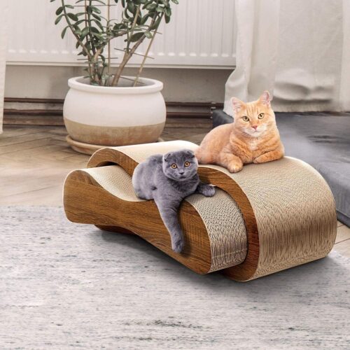 FluffyDream 2 in 1 Cat Scratcher Cardboard Lounge Bed, Cat Scratching Post, Durable Board Pads Prevents Furniture Damage,Large - Image 7