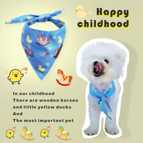 Small Spring Dog Bandanas 4Pack,Dog Scarf,Dog Bandanas boygirl,Premium Durable Fabric,Adjustable Fit,Unique Shape,Provide Various Sizes(Small, Cute Pattern) - Image 5
