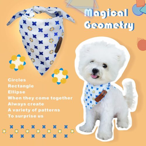 Small Spring Dog Bandanas 4Pack,Dog Scarf,Dog Bandanas boygirl,Premium Durable Fabric,Adjustable Fit,Unique Shape,Provide Various Sizes(Small, Cute Pattern) - Image 4