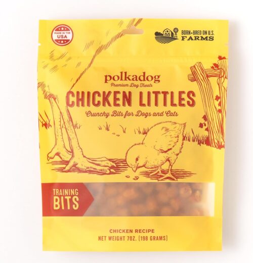 Polkadog Chicken Littles Training Bits Dog Treats, Cat Snacks – All-Natural, Savory Pet Treat for Puppies, Kittens – Fresh Chicken Snack for Dogs, Cats – Bite-Sized, Crunchy – 7oz