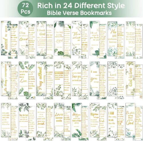 72 Pcs Christian Scripture Bookmarks Women Mothers Day Gifts Bulk Christian Bible Verse Bookmark Inspirational Positive Faith Bookmark Flower Page Clips Presents Gift Reading Lover(Classic Style) - Image 2