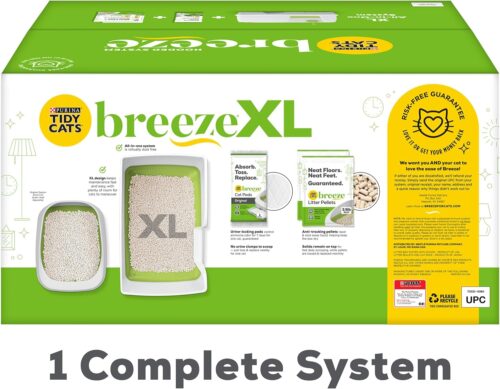 Purina Tidy Cats Non Clumping Litter System, Breeze XL All-in-One Odor Control & Easy Clean Multi Cat Box - 18 lb. Box - Image 5
