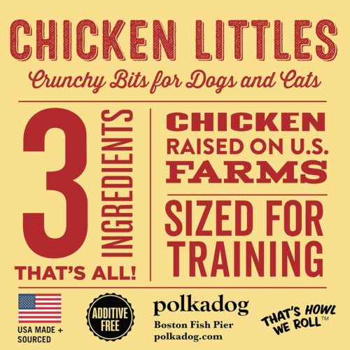 Polkadog Chicken Littles Training Bits Dog Treats, Cat Snacks - All-Natural, Savory Pet Treat for Puppies, Kittens - Fresh Chicken Snack for Dogs, Cats - Bite-Sized, Crunchy - 7oz - Image 4