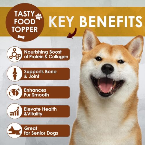 Zammex Bone Broth for Dogs, Grass Fed Beef Bone Broth Protein Powder - Supports Joints and Bone, Enhances Fur, Dogs & Cats Food Toppers for Dry & Wet 10.58oz - Image 3