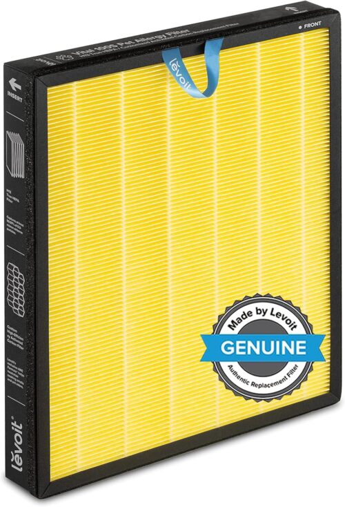 LEVOIT Vital 100S-P Pet Allergy Air Purifier Replacement, Supports HEPA Sleep Mode, 3-In-1 Filter, Efficiency Activated Carbon, Vital 100S-RF-PA , 1 Pack, Yellow