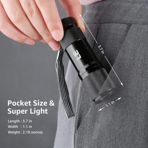 Lighting EVER Black Light Flashlight, Small UV Lights 395nm, Portable Ultraviolet Light Detector for Invisible Ink Pens, Dog Cat Pet Urine Stain, AAA Batteries Included - Image 4