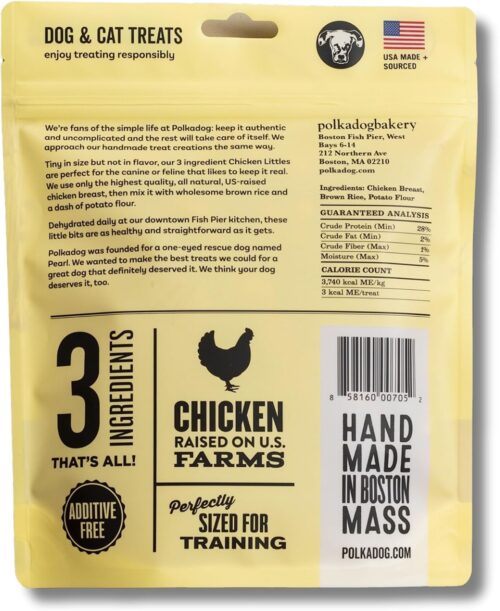 Polkadog Chicken Littles Training Bits Dog Treats, Cat Snacks - All-Natural, Savory Pet Treat for Puppies, Kittens - Fresh Chicken Snack for Dogs, Cats - Bite-Sized, Crunchy - 7oz - Image 7