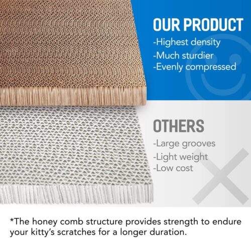FluffyDream 2 in 1 Cat Scratcher Cardboard Lounge Bed, Cat Scratching Post, Durable Board Pads Prevents Furniture Damage,Large - Image 4