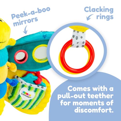 Lamaze Clip On Car Seat and Stroller Toy - Freddie the Firefly - Crinkle Car Seat Toys and Stroller Toys - Sensory Toys for Babies - Travel Toys for Car - Infant Toys Ages 0 Months and Up - Image 5