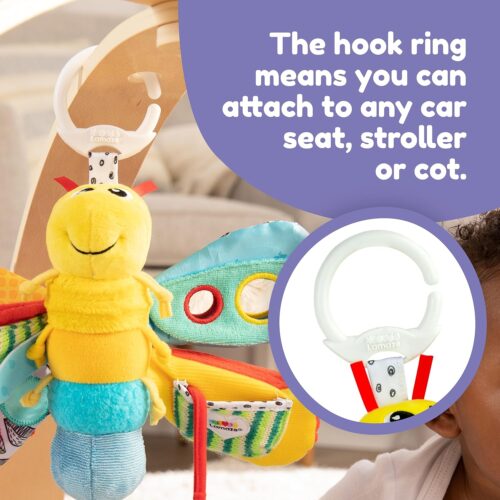 Lamaze Clip On Car Seat and Stroller Toy - Freddie the Firefly - Crinkle Car Seat Toys and Stroller Toys - Sensory Toys for Babies - Travel Toys for Car - Infant Toys Ages 0 Months and Up - Image 6