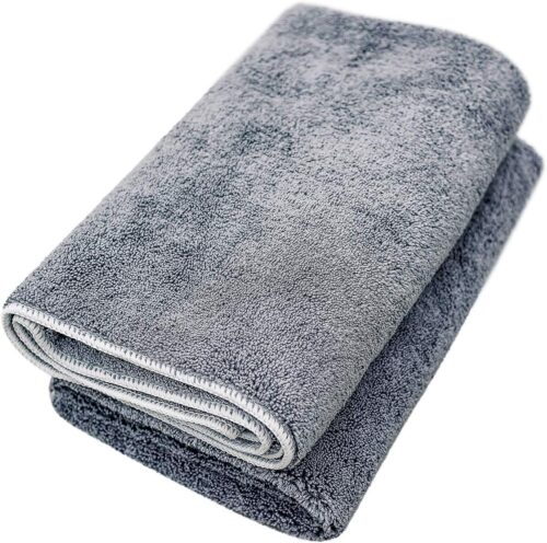Microfiber Pet Bath Towel, 2-Pack, Ultra-Absorbent, Double Density, Machine Washable for Dogs and Cats