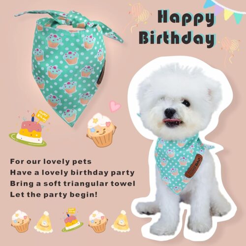 Small Spring Dog Bandanas 4Pack,Dog Scarf,Dog Bandanas boygirl,Premium Durable Fabric,Adjustable Fit,Unique Shape,Provide Various Sizes(Small, Cute Pattern) - Image 2