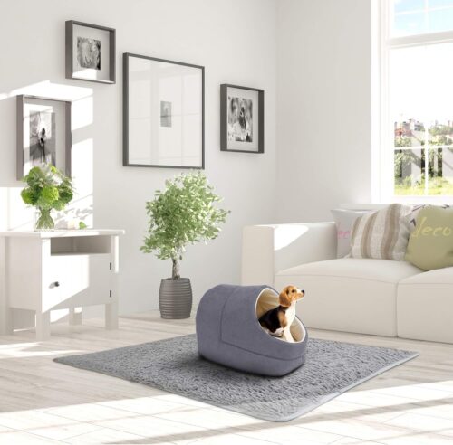 GOOPAWS Cat Cave for Cat and Warming Burrow Cat Bed, Pet Hideway Sleeping Cuddle Cave (Grey-2) - Image 7