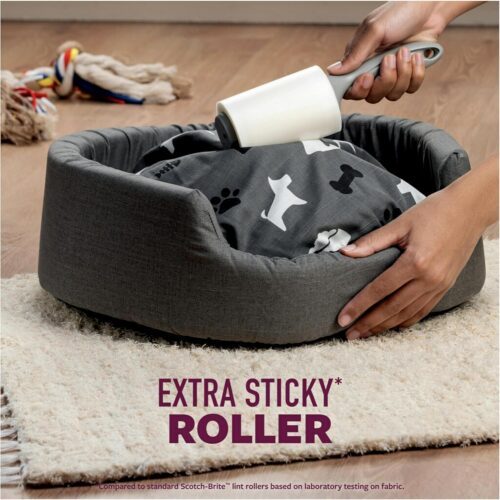 Scotch-Brite™ Pet Hair Pickup Extra Sticky Roller 839RS-95-4, 4.0 in x 51.8 ft (10.1 cm x 15.7 m), 4/1 | Shipper Unit - Image 5