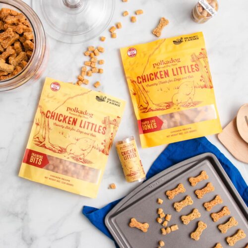 Polkadog Chicken Littles Training Bits Dog Treats, Cat Snacks - All-Natural, Savory Pet Treat for Puppies, Kittens - Fresh Chicken Snack for Dogs, Cats - Bite-Sized, Crunchy - 7oz - Image 2
