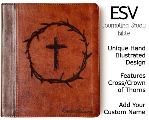 Hand Lettered and Laser Engraved ESV Journaling Study Bible, Personalized Gift, Custom Name Engraving Available - Image 4