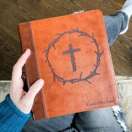 Hand Lettered and Laser Engraved ESV Journaling Study Bible, Personalized Gift, Custom Name Engraving Available - Image 2