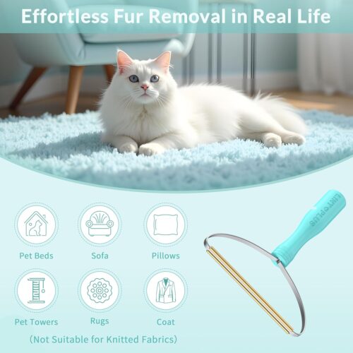 Deep Cleaner Pro Pet Hair Remover-Special Cat Hair Remover Multi Fabric Edge and Carpet Rake Scraper by LINTPLUS-Dog Hair Remover for Rugs,Couch & Pet Towers-Easy to Every Hair! - Image 3